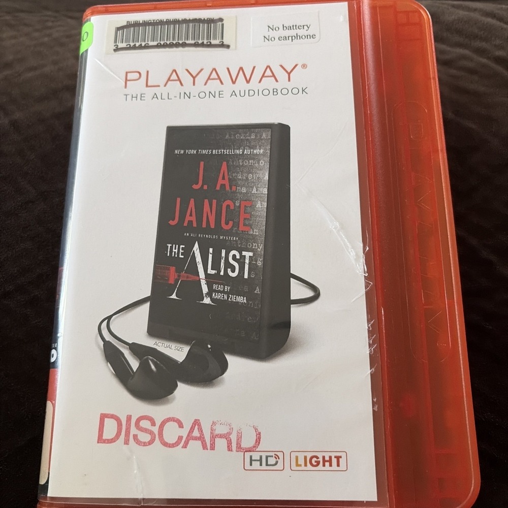 Playaway Audiobook Ex Library J. A. Jance The A List